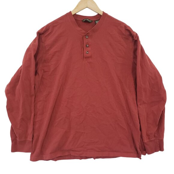 Eddie Bauer Other - Eddie Bauer Mens XL Red‎ Cotton Long Sleeve Henley Shirt Casual Layering Outdoor